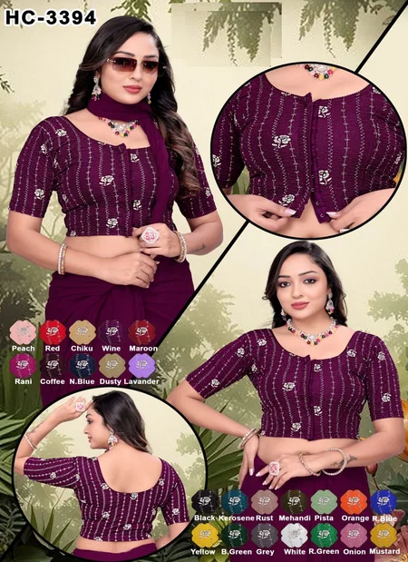 HC 3394 Foil Print Hook Blouses Wholesale Market In Surat With Price